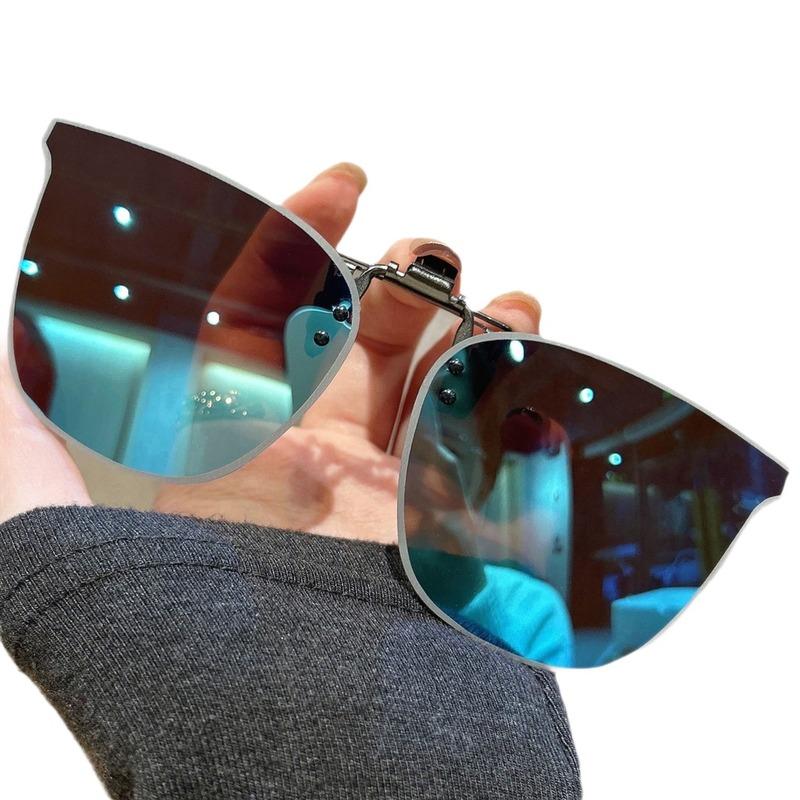 Unisex Clip-On Polarized Sunglasses Ultra-Light Tr90 Frame Clip-On Sunglasses Rimless Polarized Clip-On Sunglasses Stylish