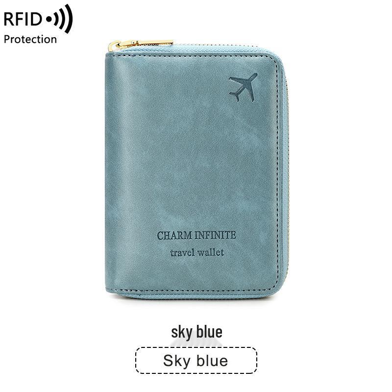 2024 Держатель для паспорта с RFID-защитой: Многофункциональная дорожная сумка-органайзер на молнии