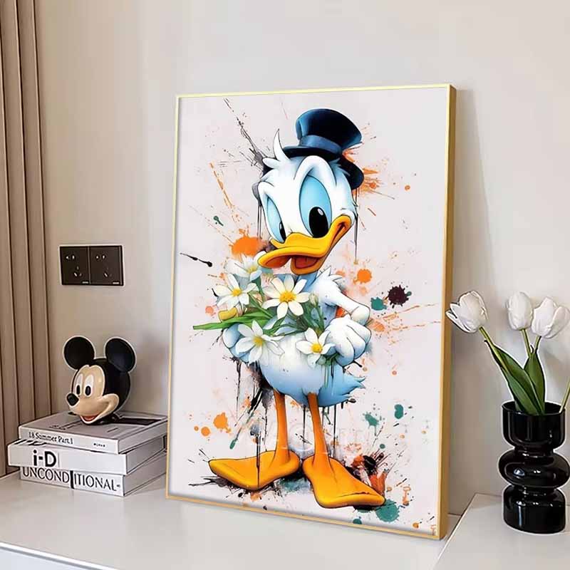 Disney 5D DIY Алмазная Живопись Украшения Дональд Дак Акварельный Букет Тема Арт Картина Алмазная Вышивка Стразы Набор для Вышивания Крестиком Ручная Работа
