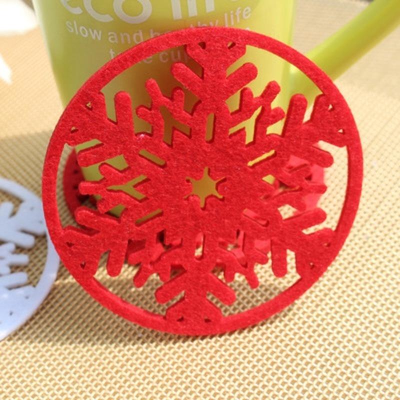 6 шт./лот веселые рождественские украшения снежинки подставка для чашки нетканый материал поднос для блюд для ужина C