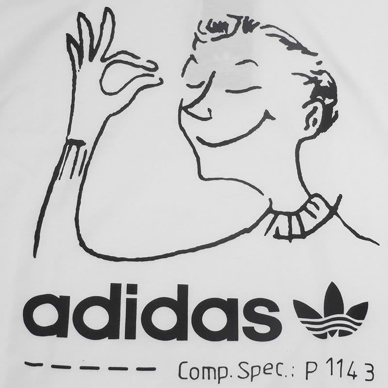 Adidas Оригинальная футболка с трилистником, ручная роспись, футболка с круглым вырезом и короткими рукавами, мужские топы, белые CZ1765