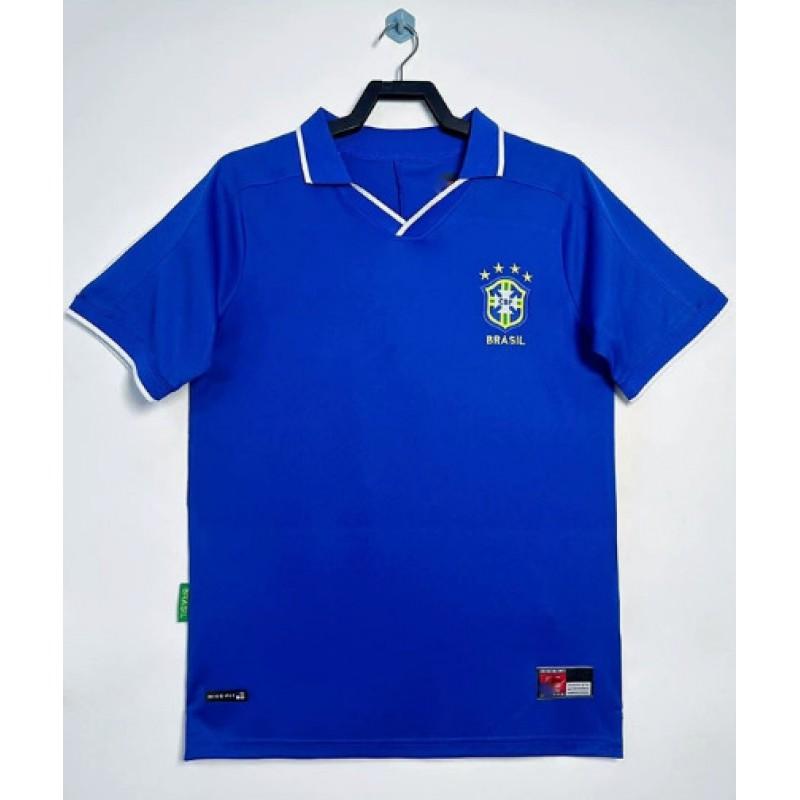 Men Women Soccer Jersey Brazil National Team Vintage 1998 2002 2006 2010 Home Away Fan Shirt Short Sleeve Breathable Moda