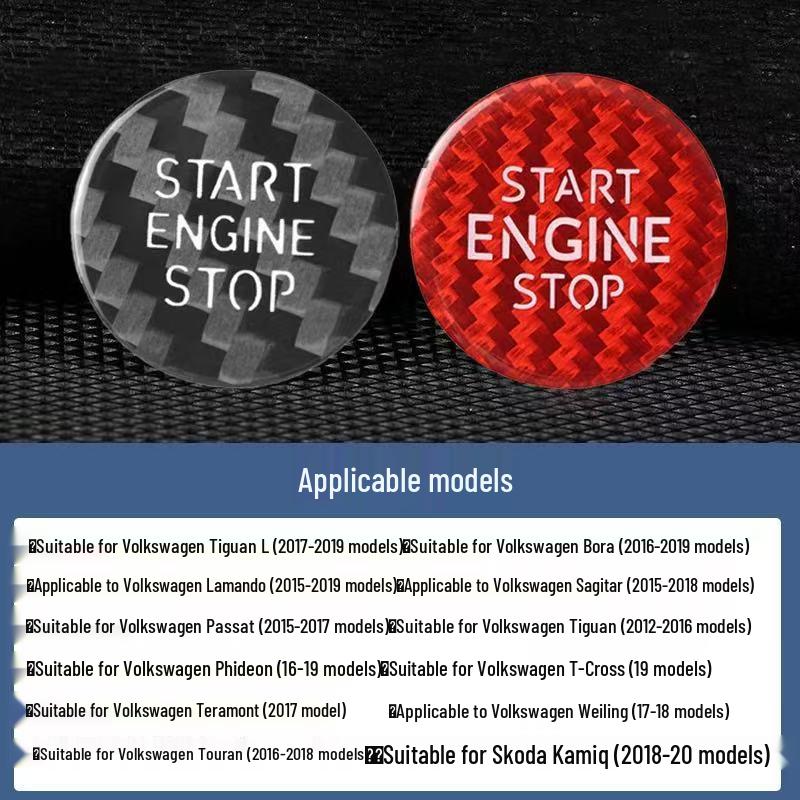 Наклейка на кнопку Start/Stop из настоящей карбоновой fibers для BMW, Mercedes-Benz, Volkswagen, Toyota, Nissan, Honda, Suzuki