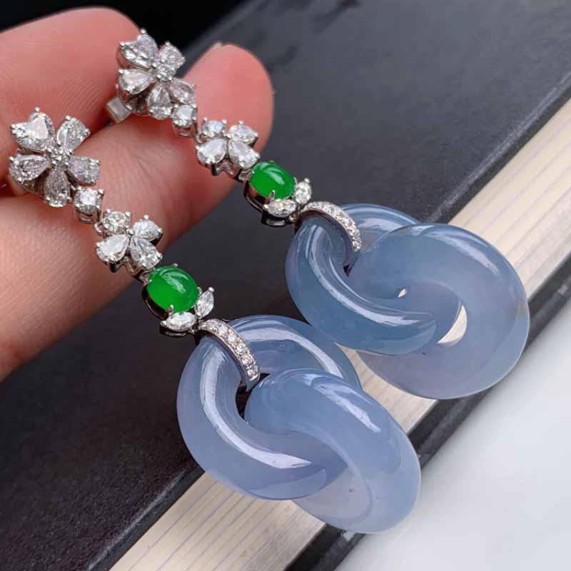 Серьги-кольца из лавандового натурального халцедона с инкрустацией для женщин, в китайском стиле, милые, легкая роскошь, помолвочные украшения