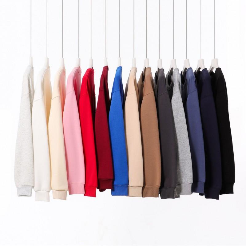 Mens Oversized Crewneck Sweatshirt Thick Fleece Lined Cotton Blend