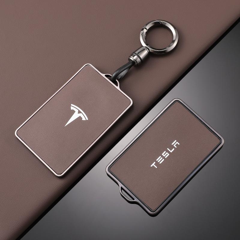 TPU Leather Car NFC Key Case Shell Cover Fob For Tesla Model 3 Model S Model X Model Y Keyless Protector Holder Auto Accessories