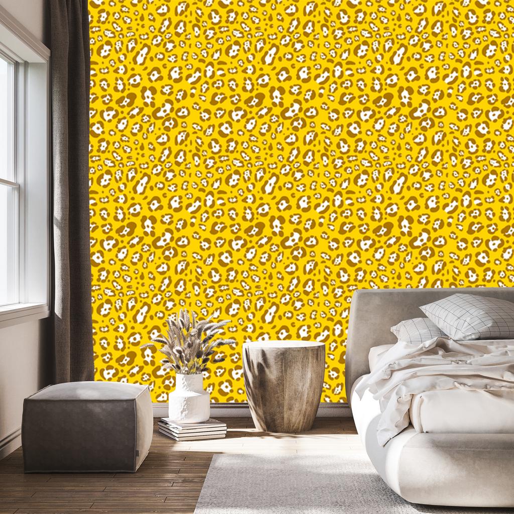Yellow Leather Wallpaper Yellow, Gold and Cream for Living Room and Bedroom 50x1000