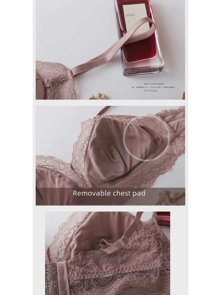 Бюстгальтер Tange French Mulberry Silk No-Wire Lace Bra - сексуальный, с тонкими подкладками, коллекция весна и лето