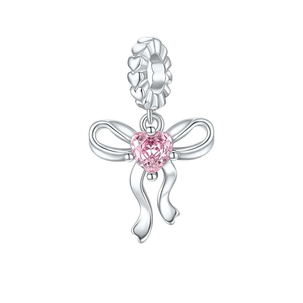 Оригинальные медные семейные шармы Мама Цветок Сердце Бусины для ожерелья DIY Браслет Подарок Ювелирное изделие Подарок на День матери