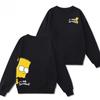 Autumn 3D Cartoon Pattern Bart Simpson Printed Sweatshirts Fashionable Casual Sports Long Sleeved Women's Sweatshirts