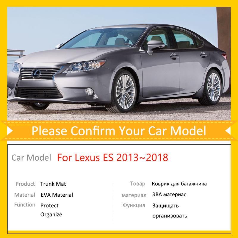 Car Trunk Mats for Lexus ES 350 ES300H Hybrid 2013~2018 Waterproof Cargo Boot Liner Tray Pads Protective Carpet 2014 Accessories