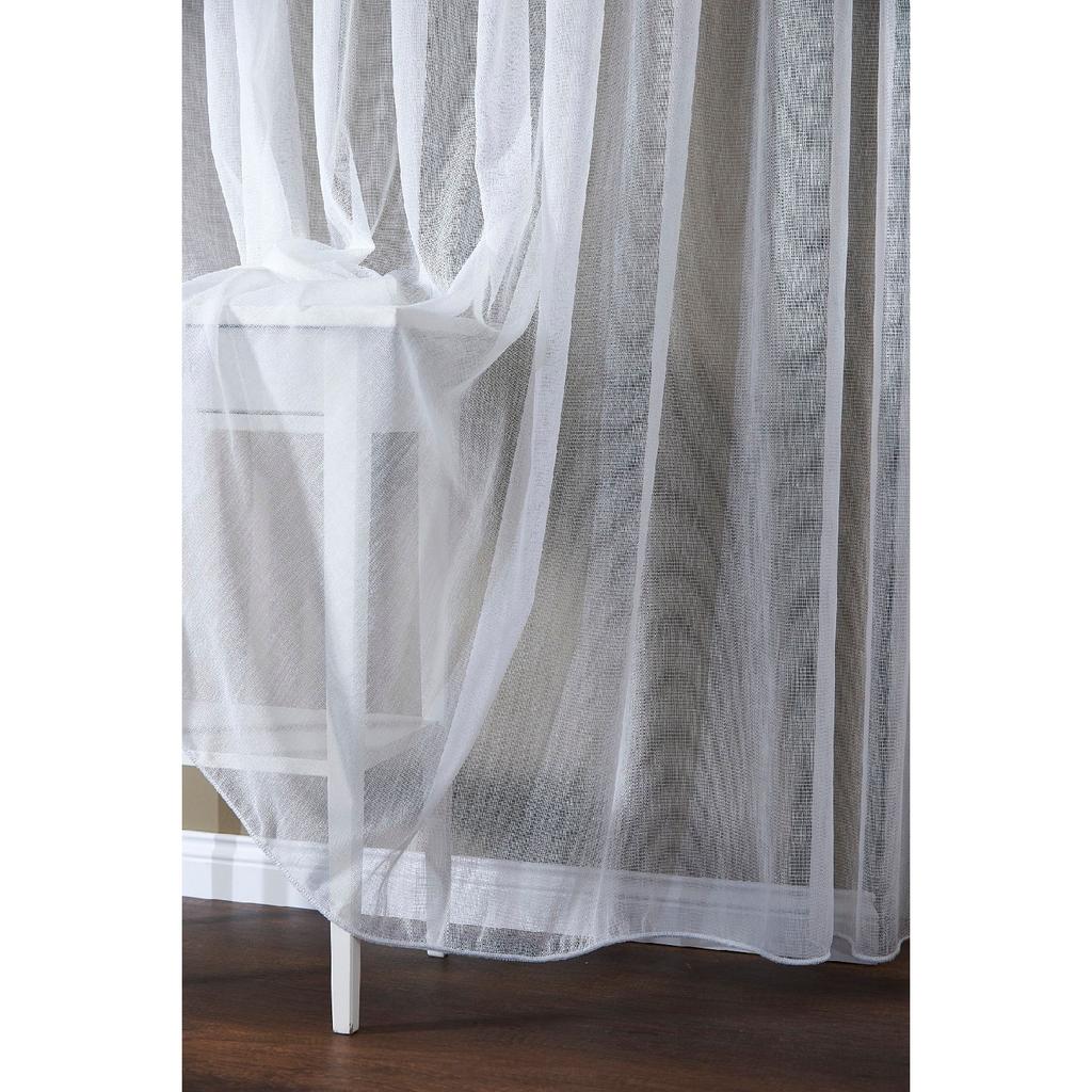 Простая тюлевая занавеска цвета льна цвета экрю, не требующая глажки