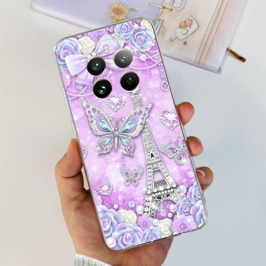 Чехол для Realme 12 Pro Plus Новый Модный Расписной Чехол Прозрачный Силиконовый Мягкий ТПУ Чехол для Телефона Для Realme 12 Plus Realme12 Pro + Корпус