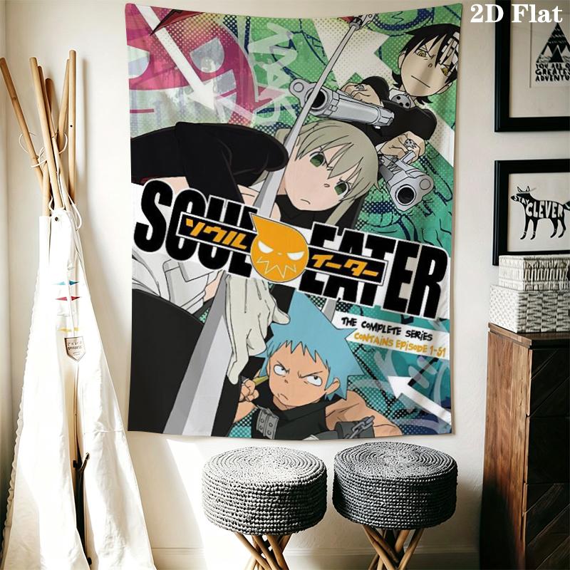 Soul Eater Wall Tapestry Aesthetic Wall Hanging Printed Fabric Blanket Decorative Tapestries for Bedroom Living Room Home Decor