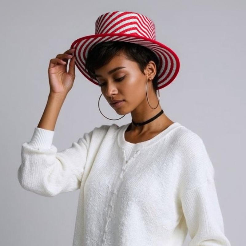 Magicians Style Stripe Top Hat In With Metallic Finish For Costume Party Stage Performances Fashion Accessory