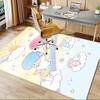 Коврик для офиса "Little Twin Stars", Коврик "Kawaii" с противоскользящей основой, Машинная стирка, для гостиной, спальни, офиса, Различные размеры, Коврик для спальни, Декоративный коврик