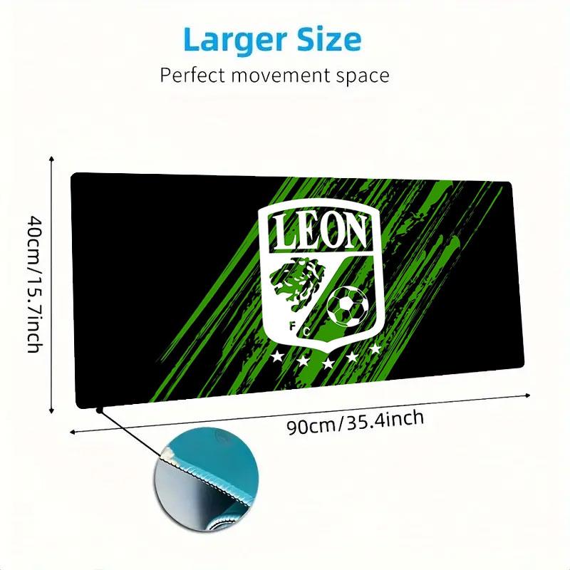 Leon Youth FC Mouse Pad, Large Gaming Desk Mat, Non-slip XXL Mousepad for Laptop & Tablet, Mini PC Playmat with Stitched Edges