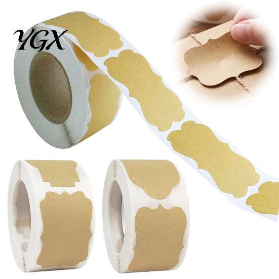 Eco Friendly Paper Labels for Bottles Blank Label Stickers, Self?Adhesive Gift Tag Stickers 250 Per Roll, Assorted Birthday Sealing Shapes