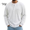 Easy Care Machine Washable Shirt Men Corduroy Pullover Shirt, Long Sleeve Button Collar with Chest Pocket, Mens Loose Fit Ribbed Textured Sweatshirt