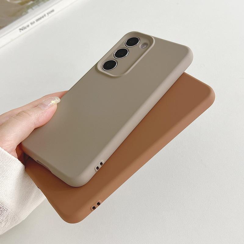 Candy Color Soft Liquid Silicone Case for Samsung S24 Ultra S23 S22 Plus Shockproof Square Slim Lens Protection Phone Cover Coque