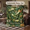 Hummingbird Garden Fantasy 3 Theme Throw Blanket Custom Name Text Personalized Blanket Soft Cozy Blanket for Home Sofa Bed