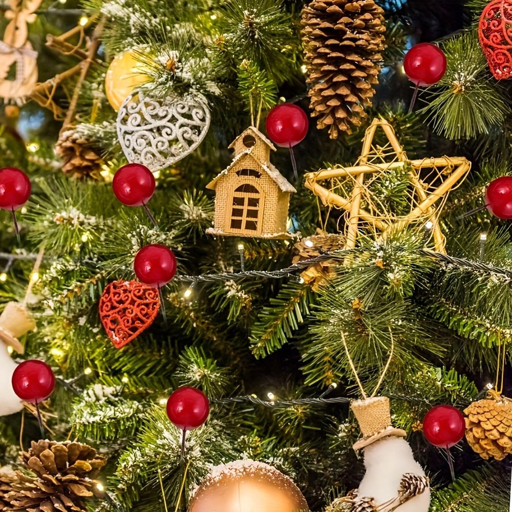 Сувенирная подставка 20 шт. Искусственные ягоды падуба, 100 шт. Мини 10 мм Имитация ягод Декор на проволоке для украшения рождественской елки Цветочный венок DIY