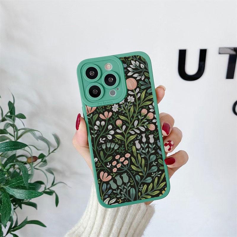 Цветочный чехол для iPhone 11 13 12 14 Pro Max 14 Plus 7 8 Plus SE 2020 XR X XS Полный Графический Цветочный Мягкий Силиконовый Чехол Fundas