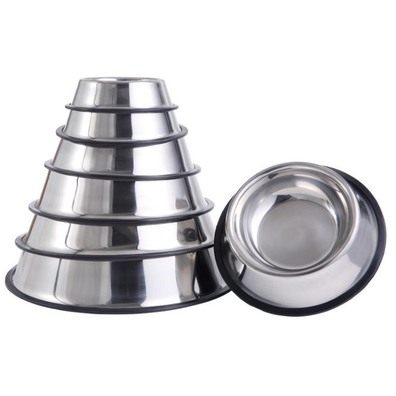 Classic Stainless Steel Dog Bowl Anti-Gulping Slow Feeder Safe Washable Pet Food Water Bowl Small Medium Large Dog Slow Eating