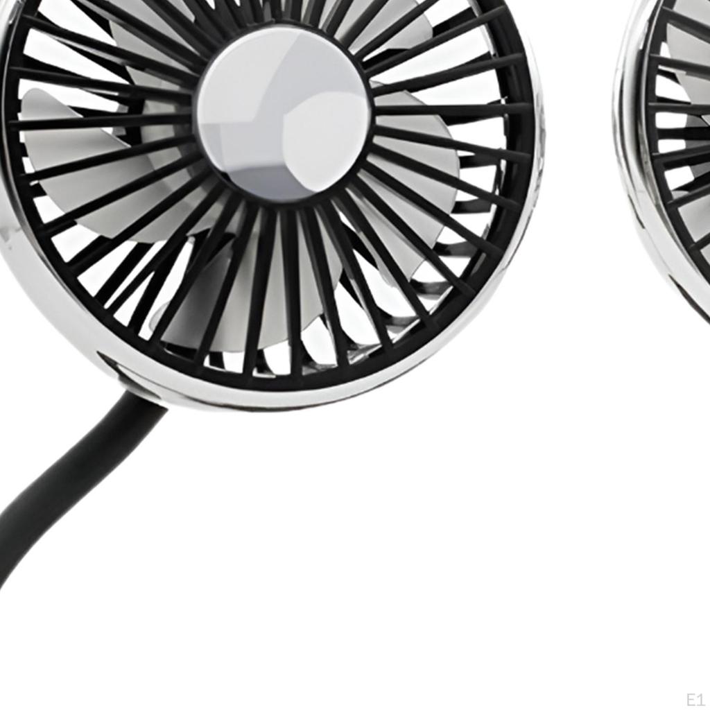 Автомобильный USB-вентилятор для сиденья с двумя головками и шлангом, автоматическое охлаждение с аксессуарами для освещения, 3 скорости для