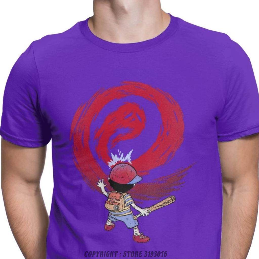 Cosmic Destroyer Earthbound Tops T Shirt for Men Mother RPG Ness Lucas Giygas Video Game T Shirts Pure Cotton Camisas Hombre