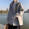 Чистый крой Корейское шерстяное пальто: Универсальный Дизайн, Мужская Модная Британская Стиль, Осенне-Зимняя Двухслойная Теплая Исполнительная Куртка