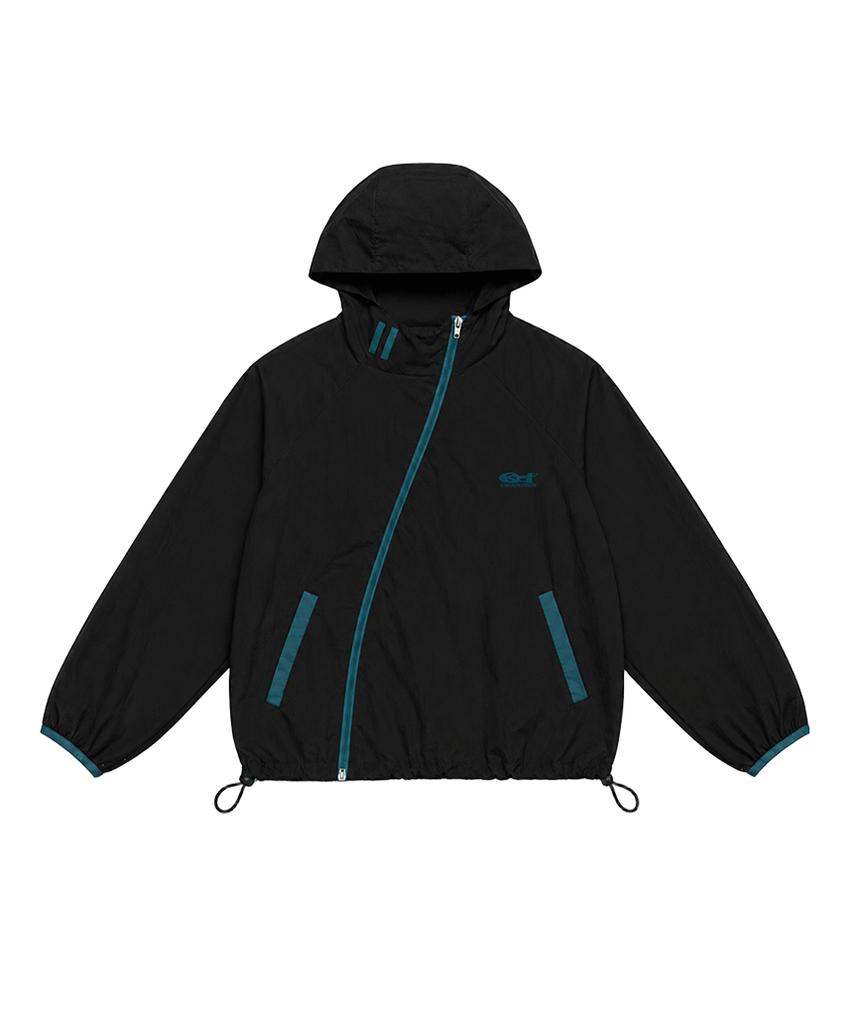 ESCAPEFROM Escf Logo Point Diagonal Closing Windbreaker White