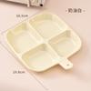 4-Compartment Serving Tray with Handle Kitchen Storage Plate Portable Snack Fruit Tray Multifunctional Kids Plate Hanging Home Use