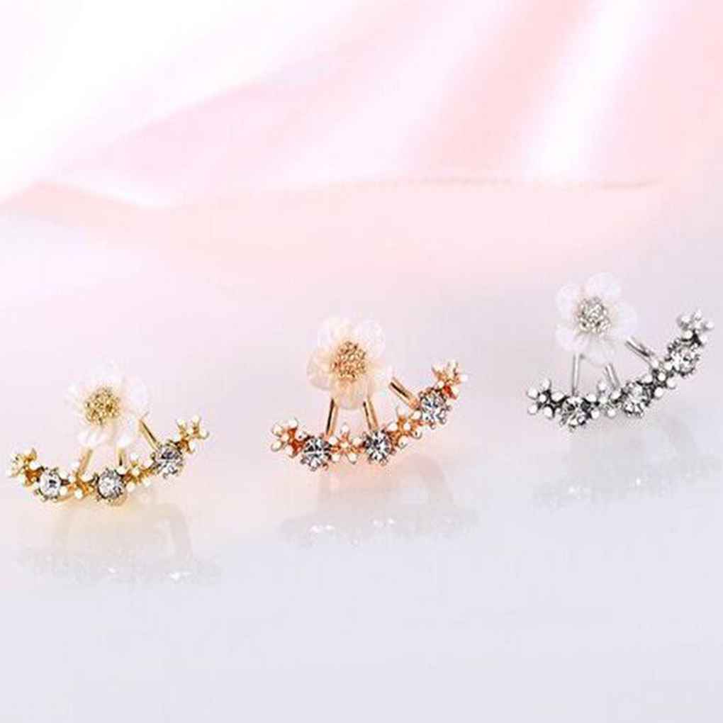 1 Pair Women Ear Studs Party Wedding Flower Earrings Exquisite Delicate Jewelry Dress Up Decoration Friendship Gift