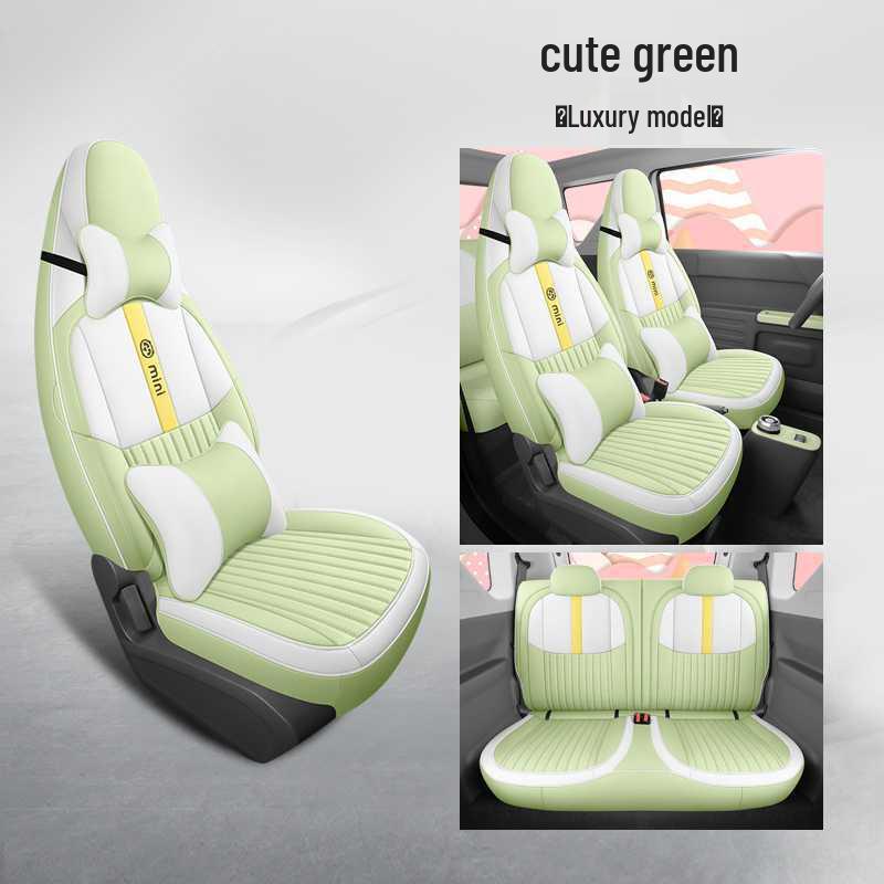 Подушка на сиденье 2025 Geely Panda Mini: Кожаный чехол на сиденье "Медведь выносливости" для любого сезона