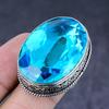 Swiss Blue Topaz Gemstone 925 Steling Silver Jewelry Ring Size 7.5