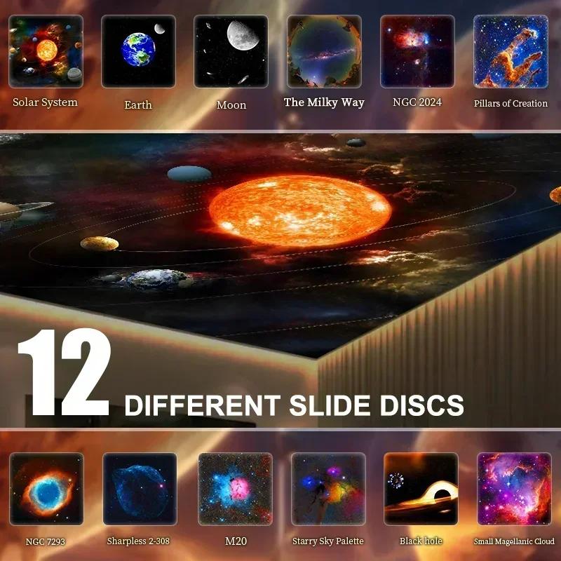 Rocket Astronaut Galaxy Projector Night Lights Bedroom Lamps Ambient Lighting Star Meter Bedroom Decor Romantic Gifts for Kids