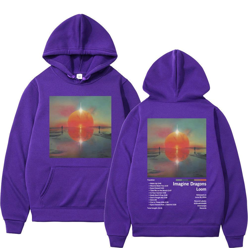 Imagine Dragons Loom New Album Graphic Hoodie Unisex Fashion Fleece Sweatshirt, LOOM World Tour Dates & Silhouette Print, Rock Streetwear