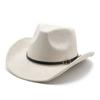 Western Cowboy Hat Brown Jazz Top Hat Men And Women'S Ethnic Style Autumn And Winter Felt Hat Big Eaves Hat