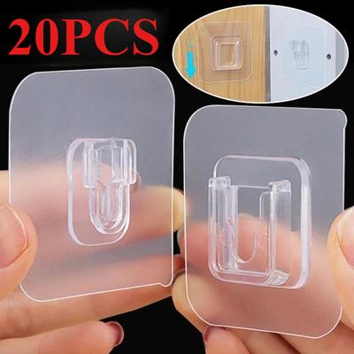 2/6/10/20 шт. двухсторонние самоклеящиеся настенные крючки прозрачные невидимые бесследные крючки настенный держатель для хранения кухонный органайзер для спальни