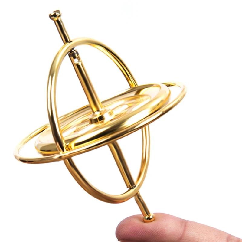 Metal Self-balancing Finger Gyroscope Toy Anti-gravity Colorful Metal Gyro Adults Kids Decompression Relief Spinning Toy Gift