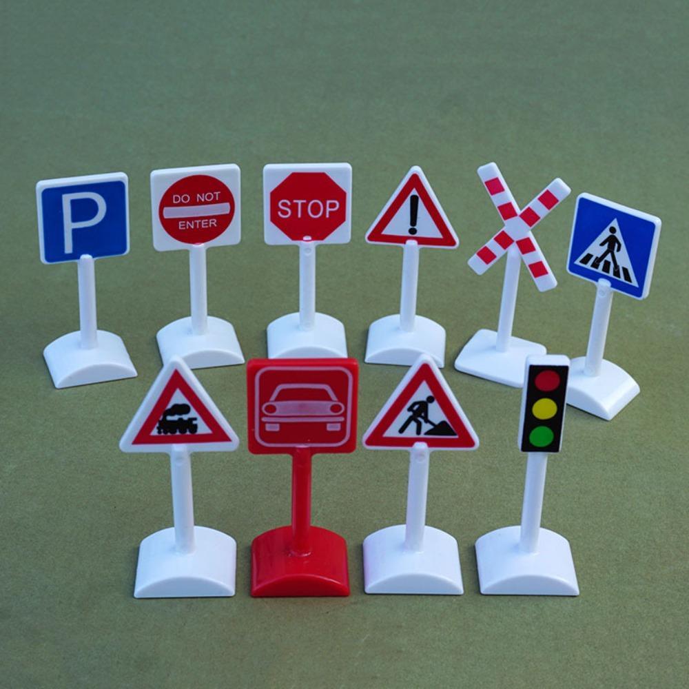 Model Toy Simulation City Road Signs Road Block Mini Traffic Road Signs City Street
