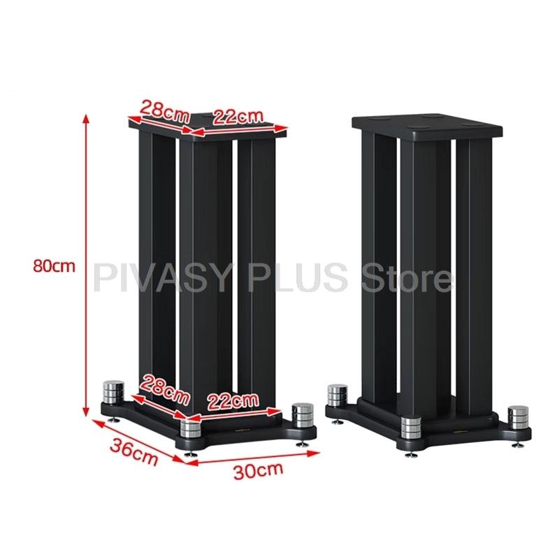 2Pcs 20-80cm Speaker Stand 5x5CM Steel Column Audio Stand Tray Bracket For DJ Bookshelf Speakers Satellite Surround Sound System