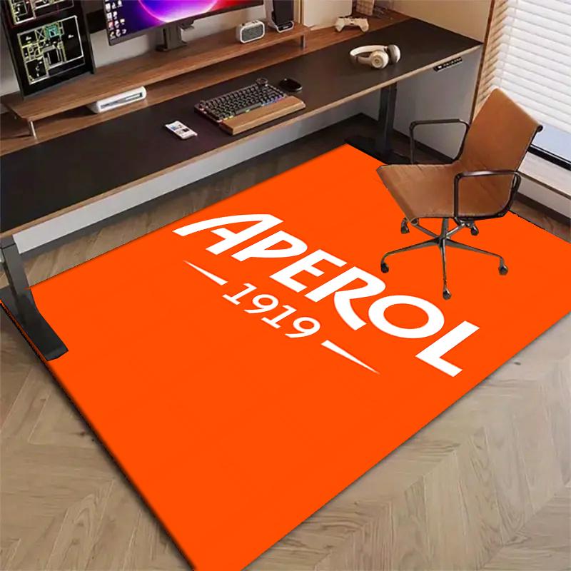 Aperol Spritz Polyester Carpet, Soft Indoor Mat for Office Chair, Living Room, Computer Desk - Decorative Home Office Rug Design