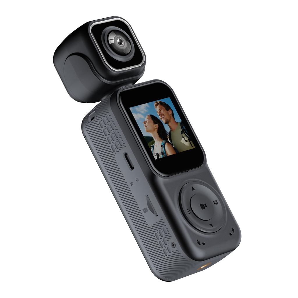 4K Vlogging Camera with Dual Front & Rear Cameras Handheld Portable Video Camera for Sport Bike Travel Polices Law Enforcement
