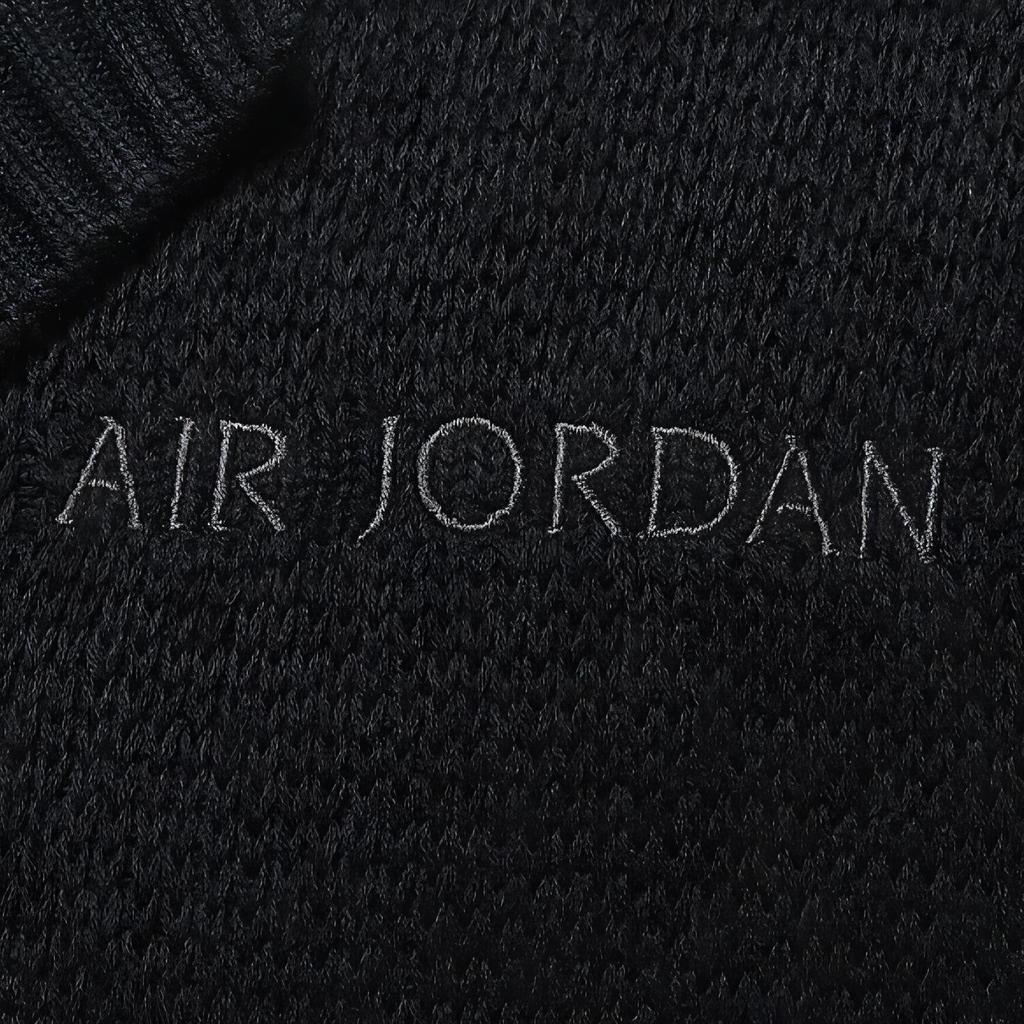 Jordan Air Simple Letter Мягкий удобный модный вязаный свитер для женщин, топы, черный FZ4196-010