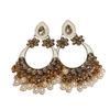 Beaded Tassel Tassel Water Droplet Earrings Rhinestone Exaggerated Tassel Earrings  Girls Gift