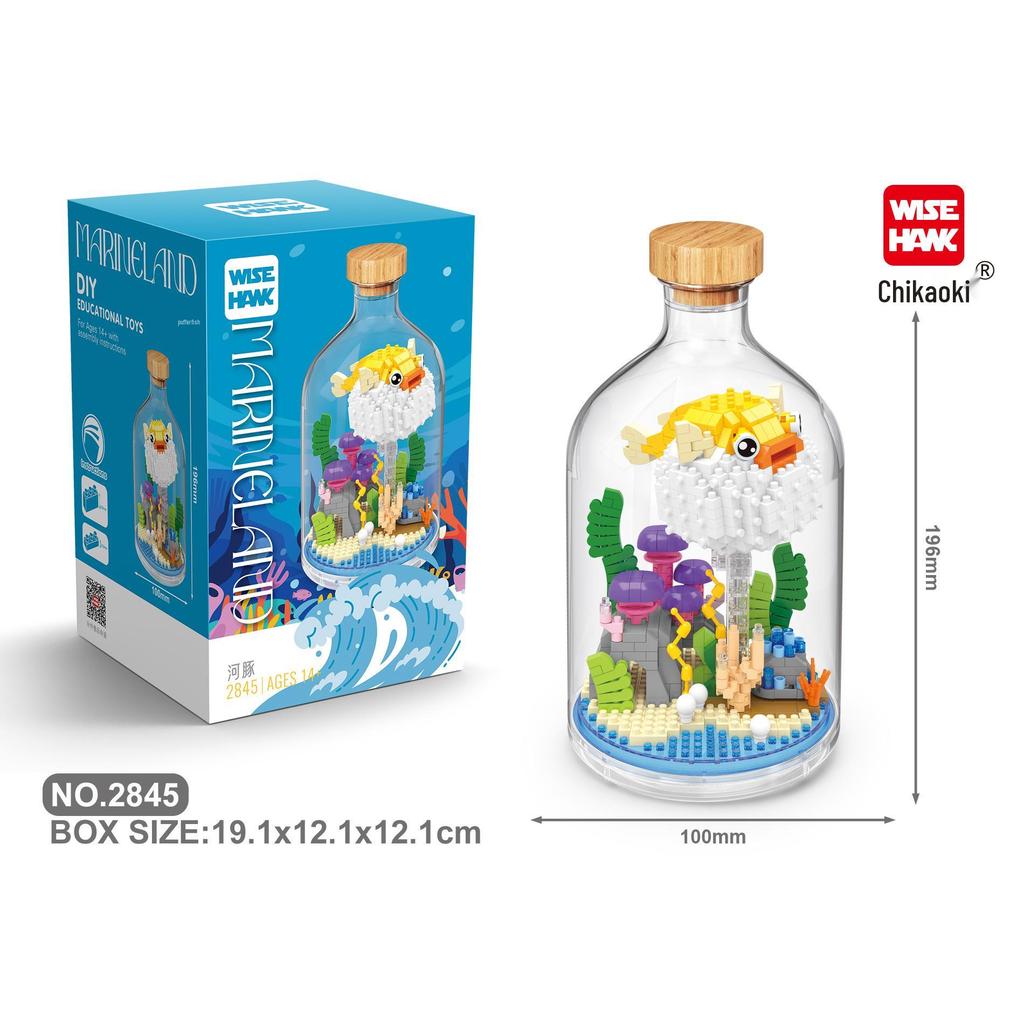 Набор конструктора Zhiying: Фигурки Панды, Насекомых, Птиц, Морских существ, Осьминога и Орла.