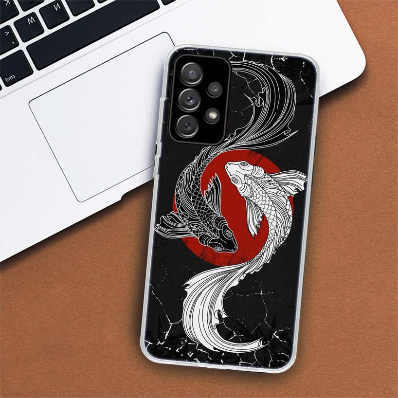 Япония Рыба Кои Инь Ян Искусство Чехол для Телефона Для Samsung Galaxy A51 A71 A50 A70 A40 A30 A20E A10 A41 A31 A21S A11 A01 A6 A8 + A7 A9 Pl