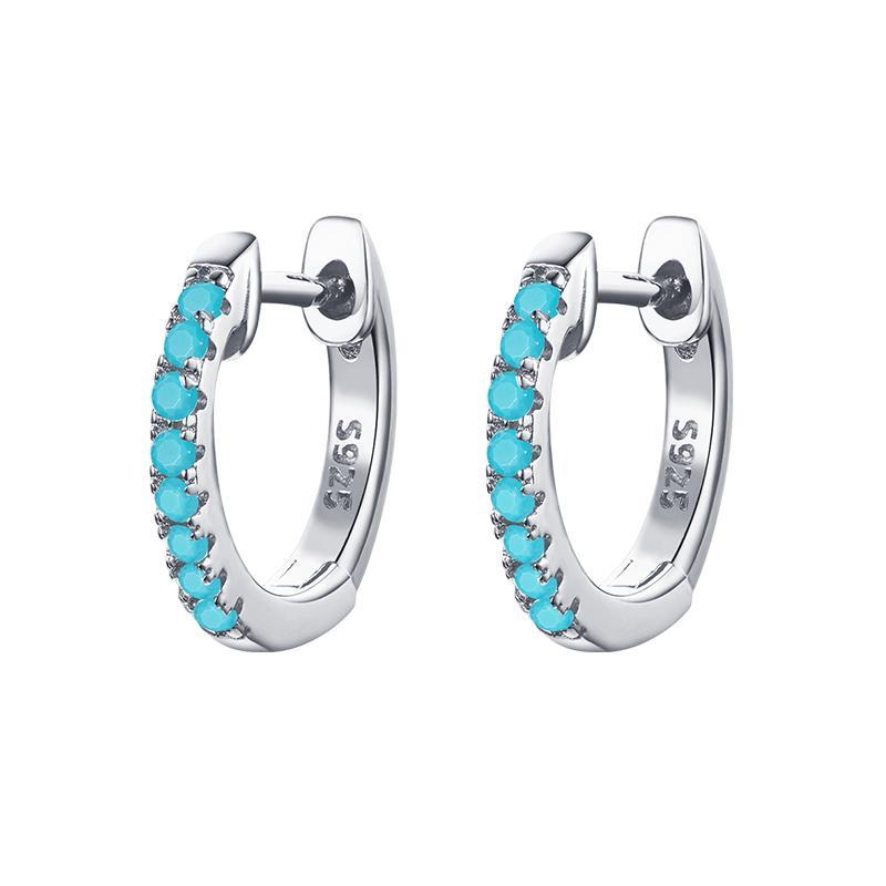 BAMOER Genuine 925 Sterling Silver Round Circle Hoop Earrings for Women Gold Color Earrings Sterling Silver Jewelry Gift SCE498
